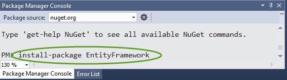 NuGet-EntityFrameWork